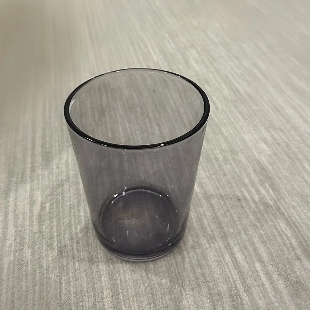 6.5” translucent blue tapered glass vase